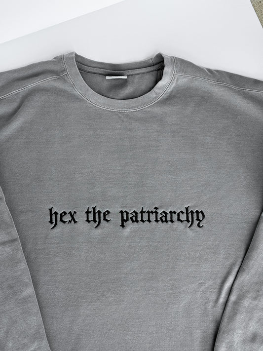 Hex the Patriarchy Embroidered Crew + Tee