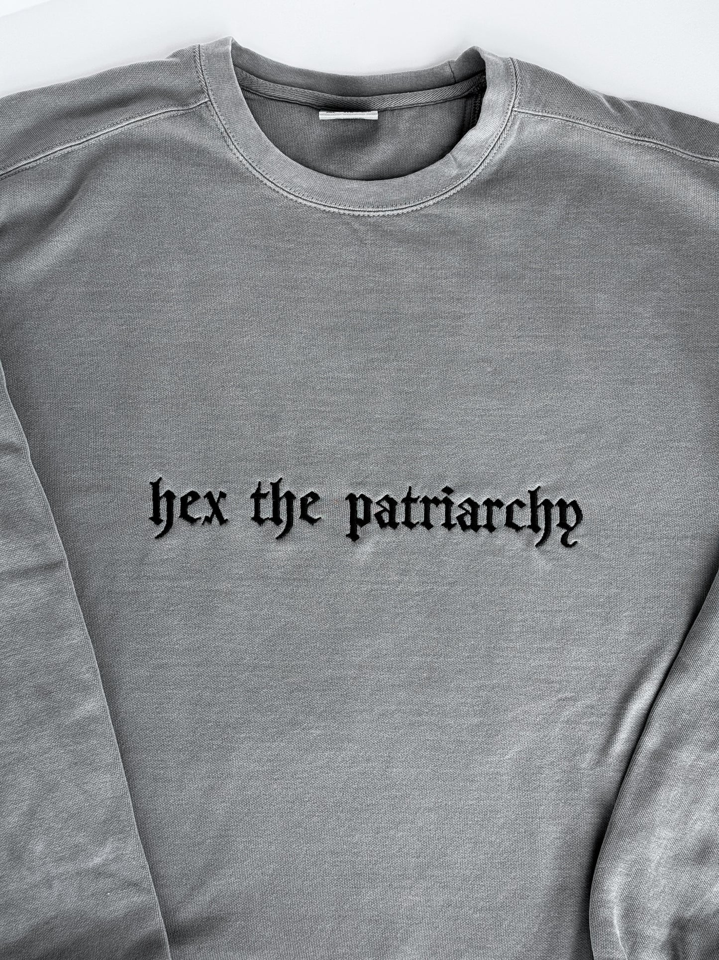 Hex the Patriarchy Embroidered Crew + Tee