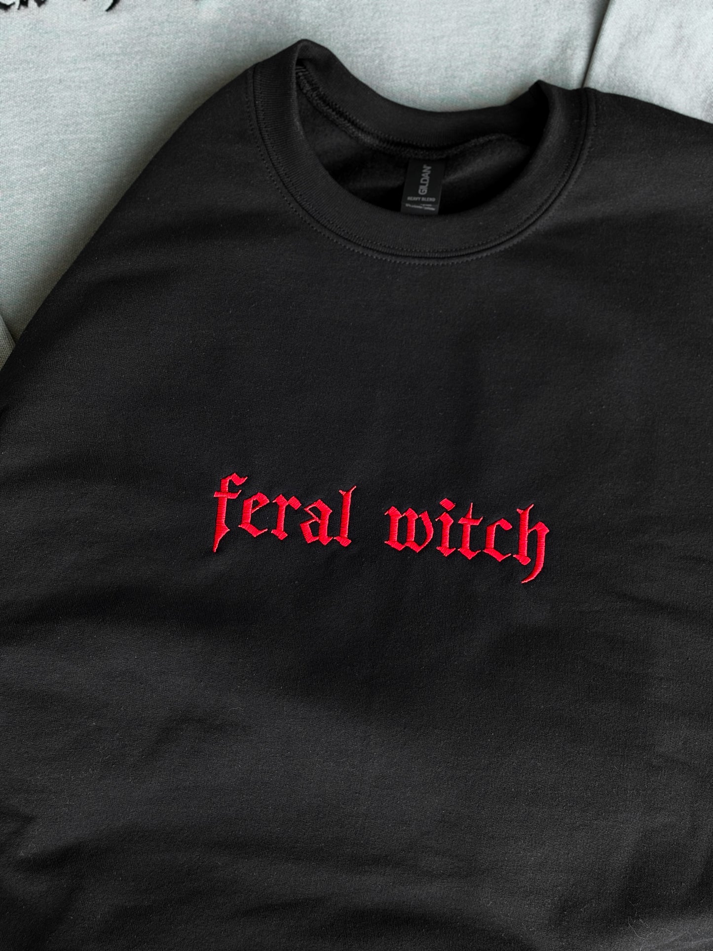 Feral Witch Embroidered Crew + Tee