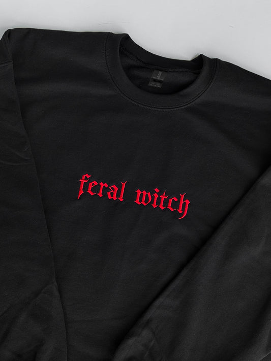 Feral Witch Embroidered Crew + Tee