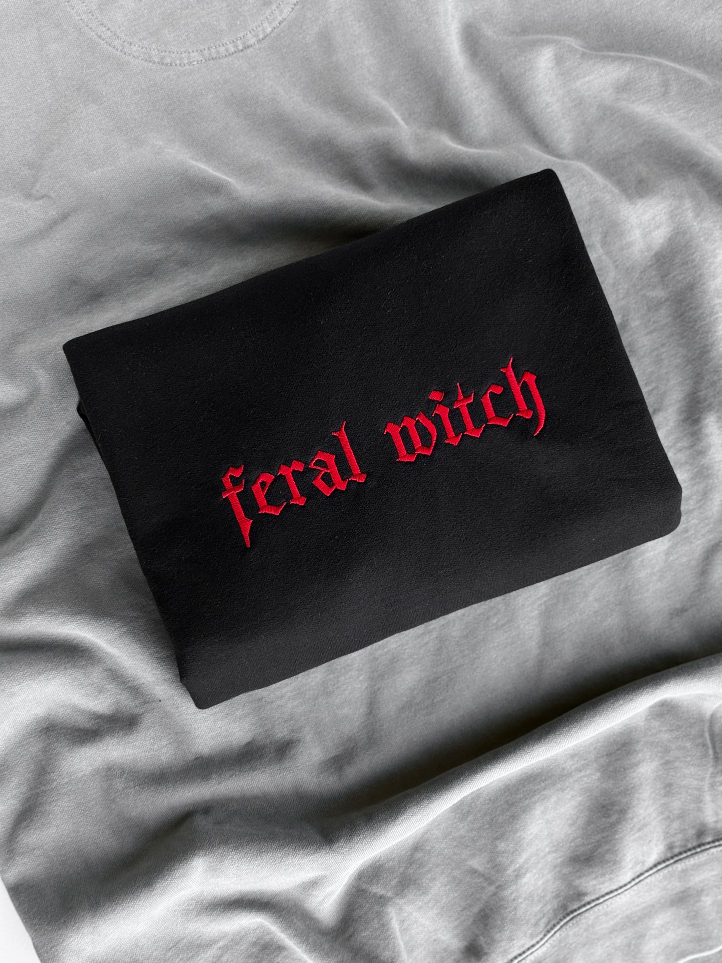 Feral Witch Embroidered Crew + Tee