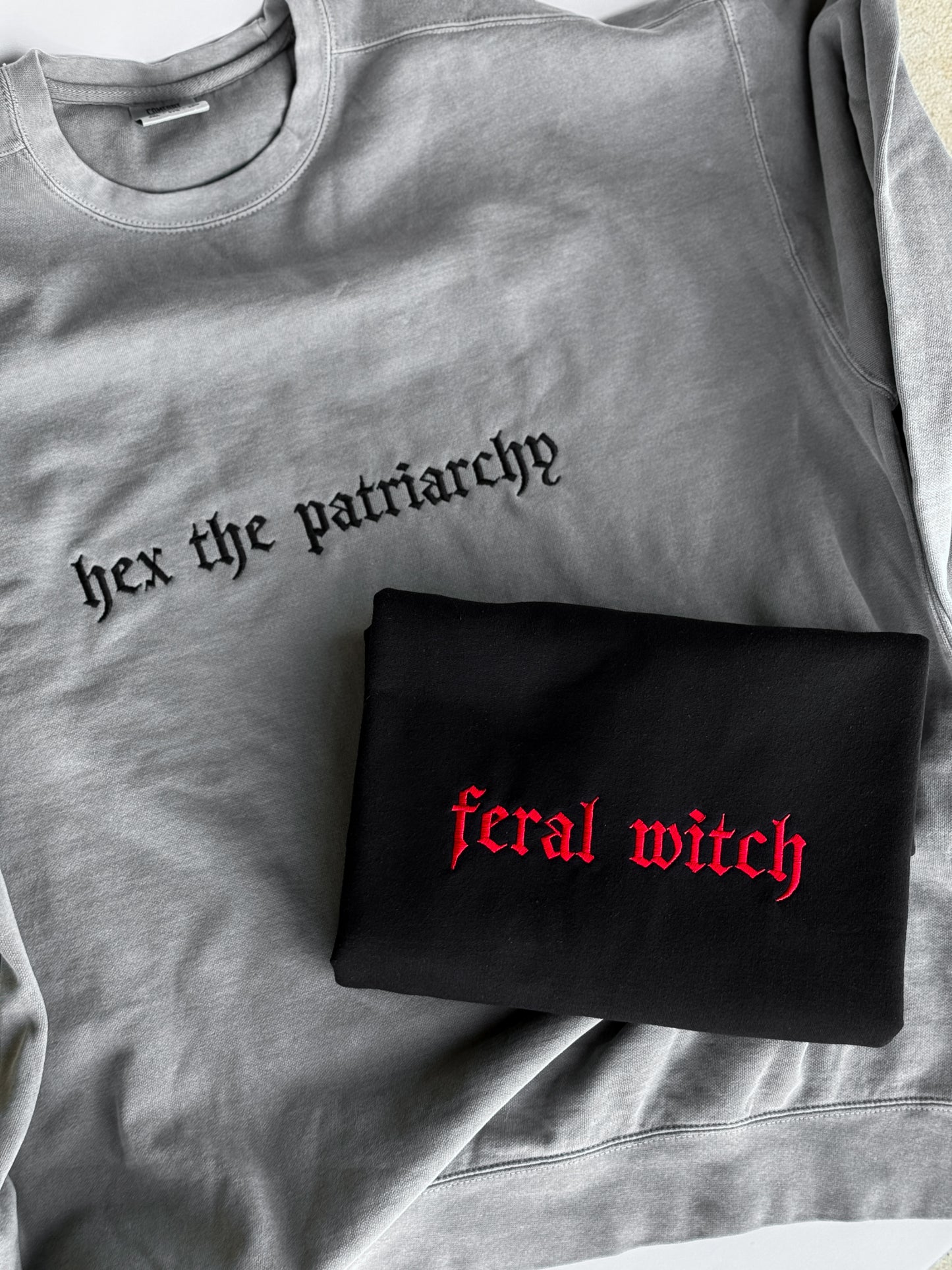 Feral Witch Embroidered Crew + Tee
