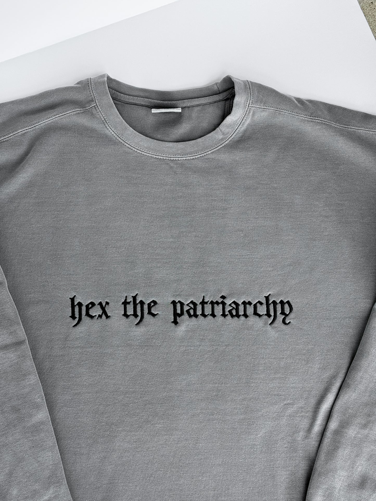 Hex the Patriarchy Embroidered Crew + Tee