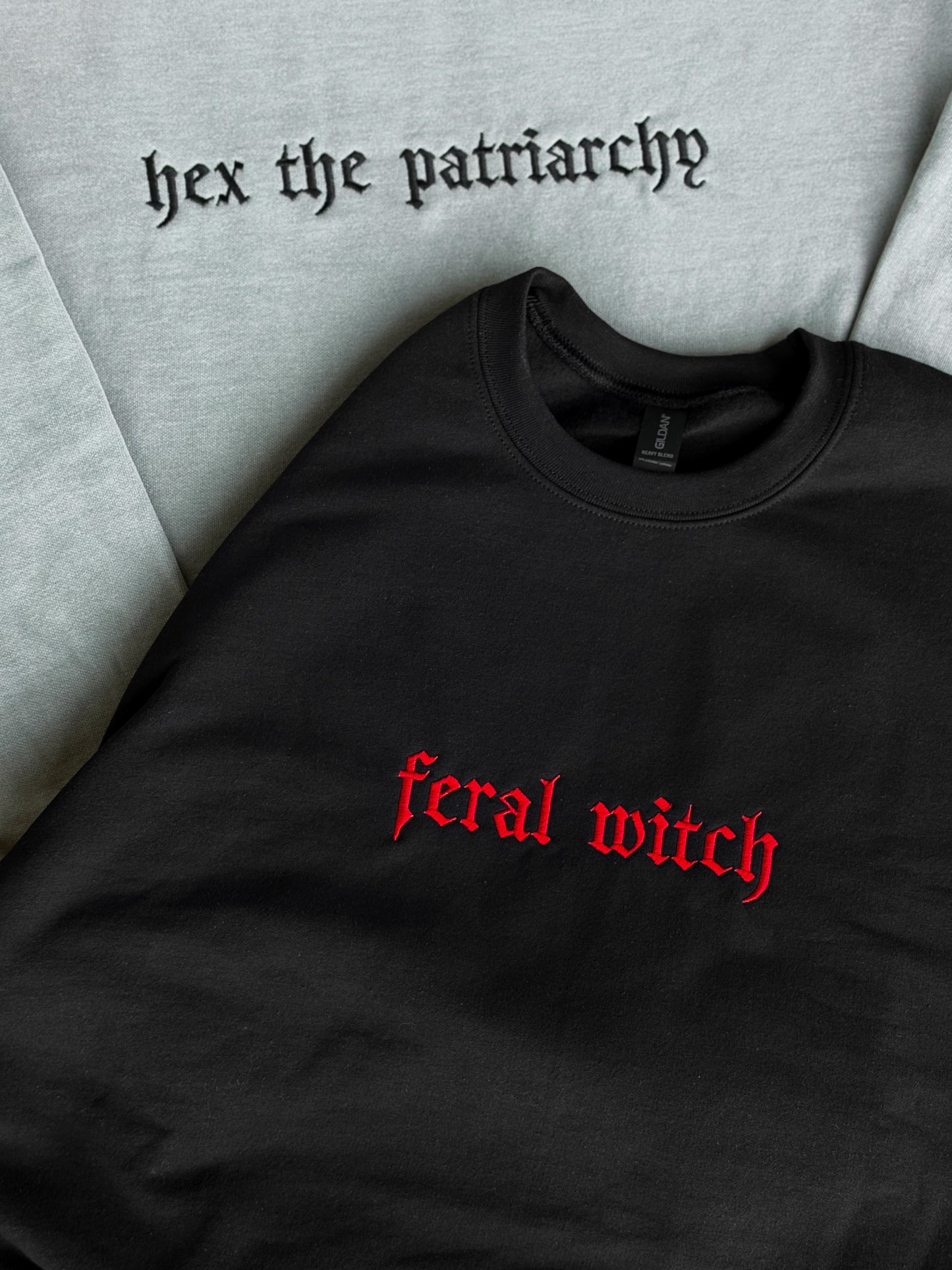 Feral Witch Embroidered Crew + Tee