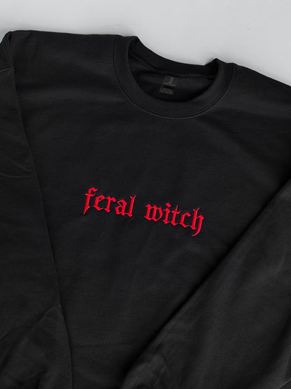 Feral Witch Embroidered Crew + Tee